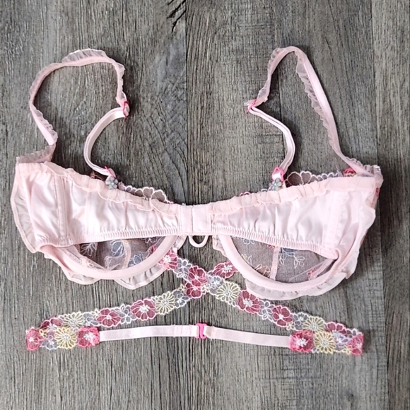 New!For Love and Lemons Greenhouse Garden Underwire Bra‎ &Matching Garter Belt - Picture 9 of 15